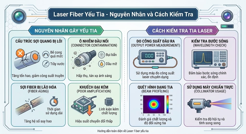 Laser Fiber yếu tia – nguyên nhân và cách kiểm tra